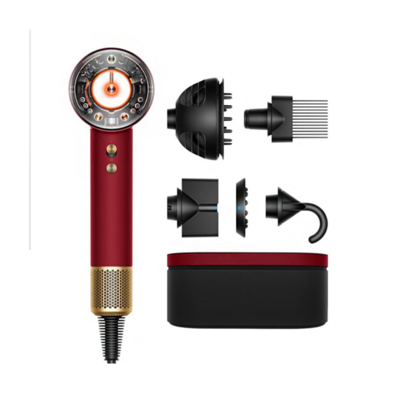 سشوار دایسون 1600 وات مدل Supersonic Nural HD16 Red Velvet Gold 2
