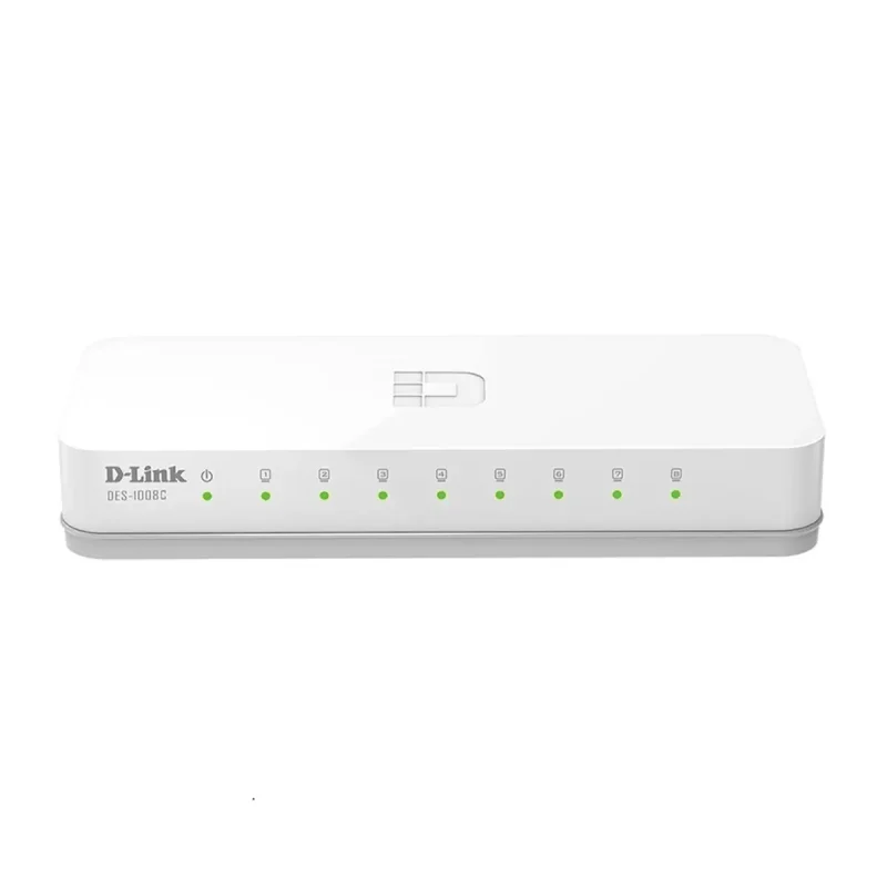 سوییچ 8 پورت دی لینک مدل DES-1008C - سفید, گارانتی اصلی