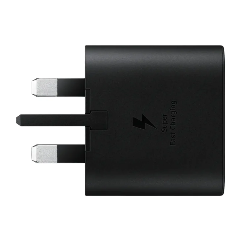 شارژر سامسونگ 25 واتی مدل (سه شاخه‌ اروپا) + تبدیل برق 3 به 2 هادرون مدل A10-1 + کابل تبدیل USB-C بودی مدل DC261TT21W 5