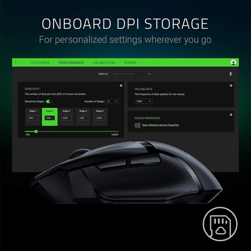ماوس بی‌سیم ریزر گیمینگ مدل Basilisk X HyperSpeed 6