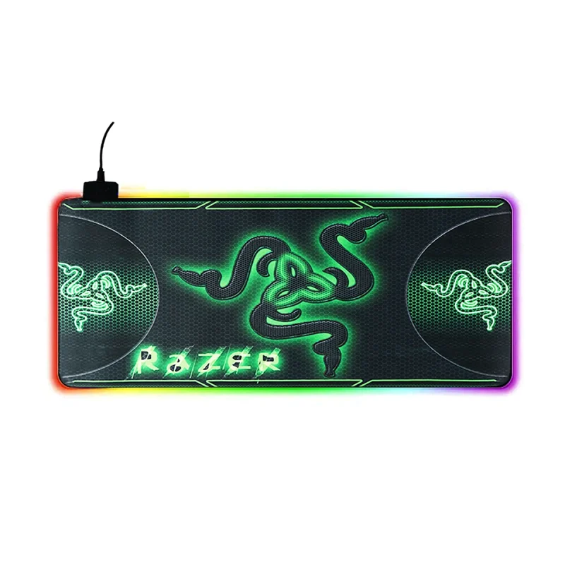 ماوس پد گیمینگ ریزر مدل RGB سایز 30×60 طرح سبز - گارانتی اصالت و سلامت فیزیکی