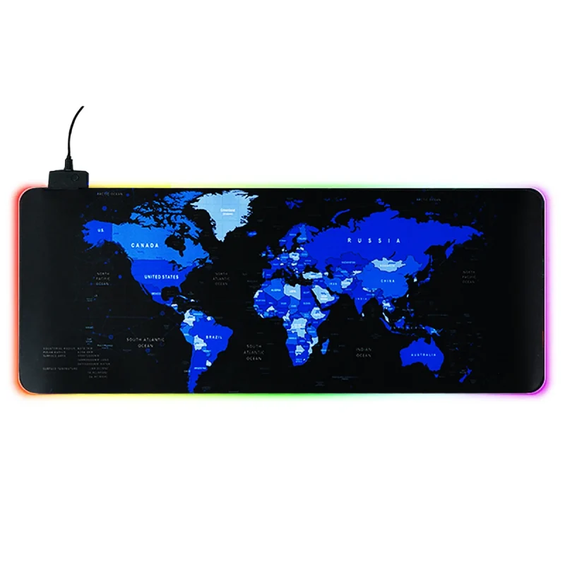 ماوس پد گیمینگ سایز 30×80 مدل RGB طرح نقشه - گارانتی اصالت و سلامت فیزیکی