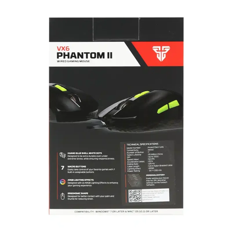 ماوس گیمینگ باسیم فنتک مدل PHANTOM II VX6 6