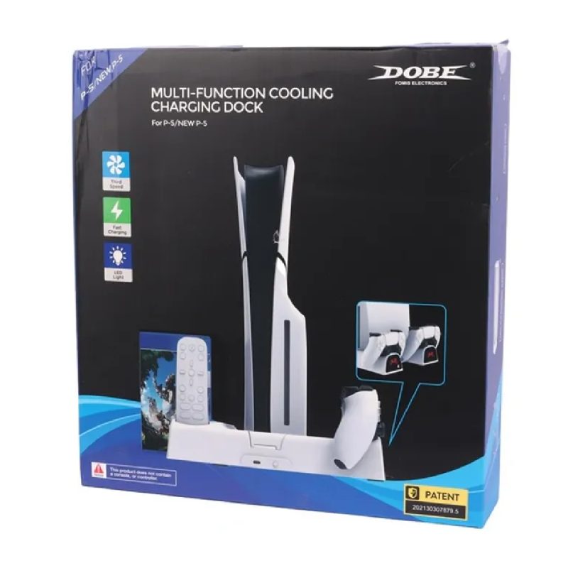 پایه چند منظوره PS5/PS5 SLIM دابی مدل TP5-3532B فست شارژر - گارانتی اصالت و سلامت فیزیکی, سفید