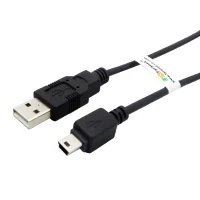کابل USB 2.0 مینی 5 پین فرانت 1.5 متری - مشکی, گارانتی اصالت و سلامت فیزیکی