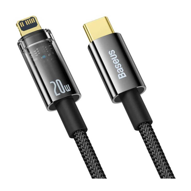 کابل تبدیل USB-C به Lightning باسئوس مدل Explorer Series - مشکی, گارانتی آونگ