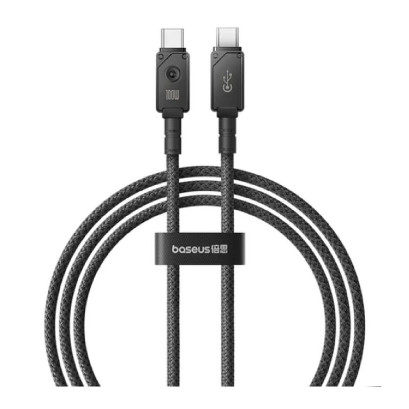کابل تبدیل USB-C به USB-C باسئوس مدل Aramid Fiber Braiding 100W - مشکی, گارانتی آونگ