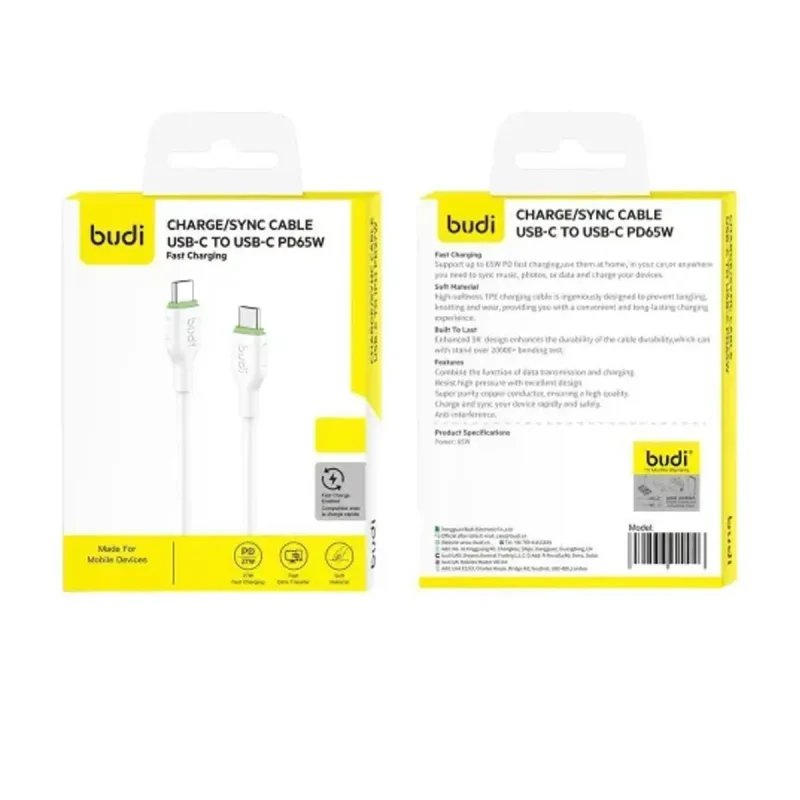 کابل تبدیل USB-C به USB-C بودی فست شارژ مدل DC261TT30W 2