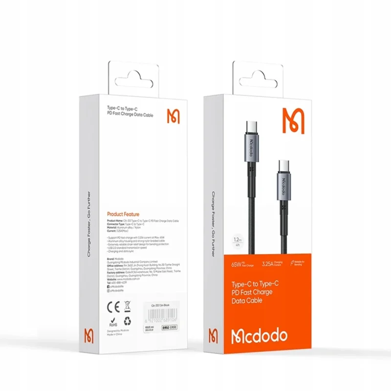 کابل تبدیل USB-C به USB-C مک دودو 65 وات مدل CA-3131 4