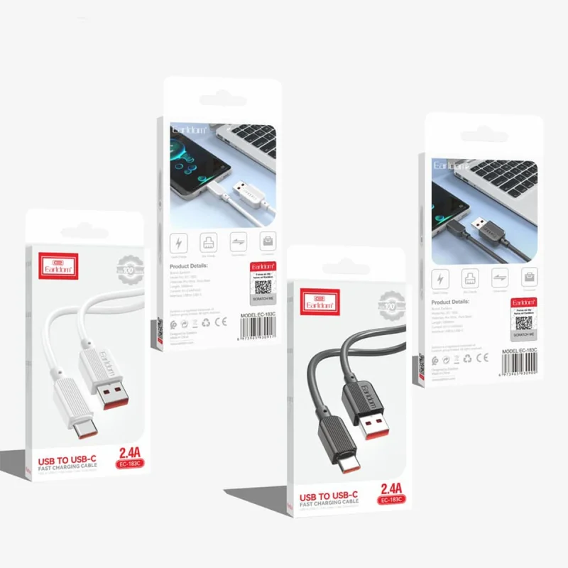 کابل تبدیل USB به USB-C ارلدام فست شارژ مدل EC-183C 2