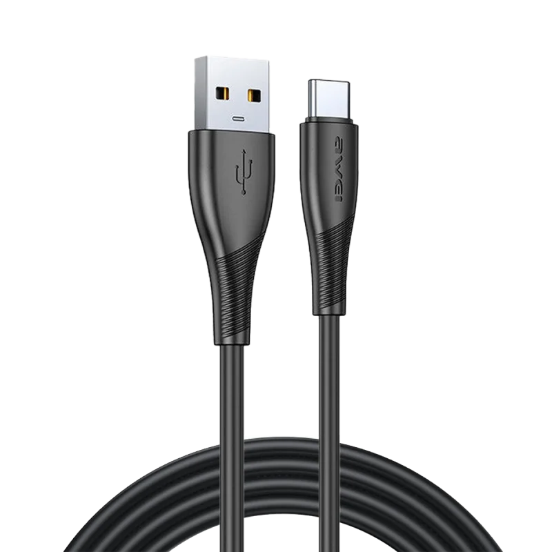 کابل تبدیل USB به USB-C اوی فست شارژ مدل AW- CL-182T - مشکی, گارانتی اصالت و سلامت فیزیکی