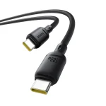کابل سوپر فست شارژ Type-C به Type-C باسئوس مدل Silky100w-2M 3