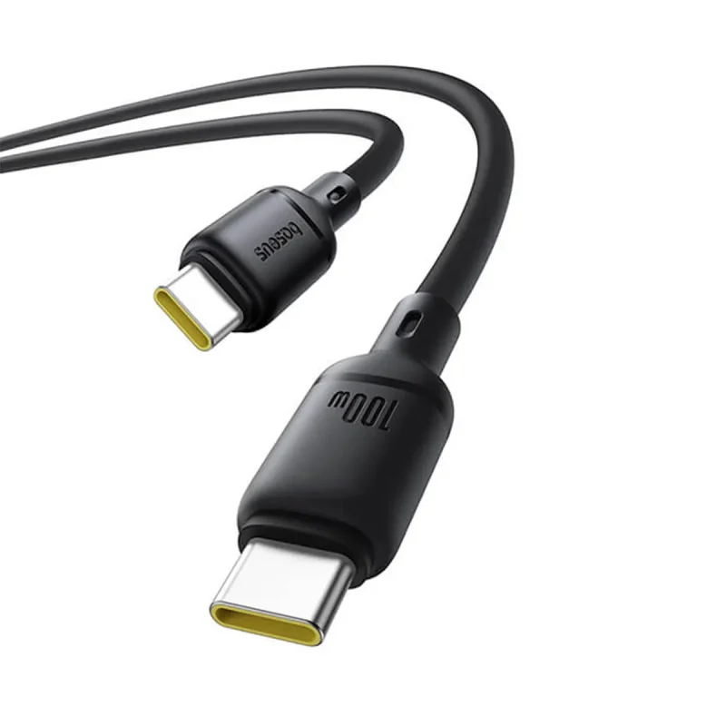 کابل سوپر فست شارژ Type-C به Type-C باسئوس مدل Silky100w-2M 3