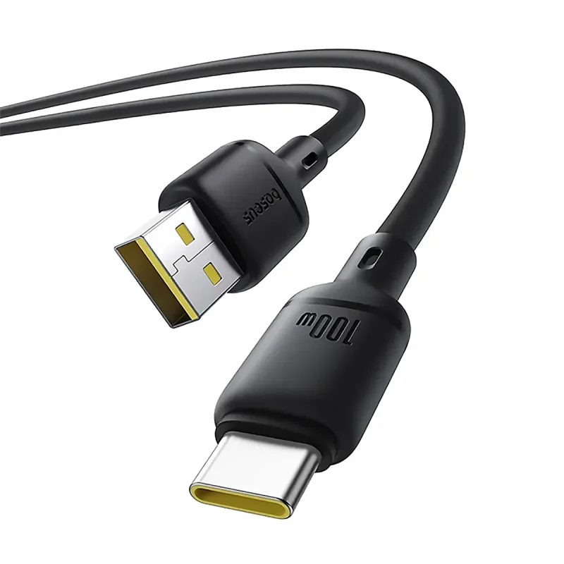 کابل سوپر فست شارژ USB به Type-C باسئوس مدل Silky100w-1M 2