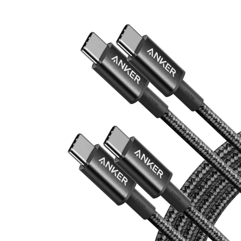 کابل شارژ USB-C به USB-C انکر مدل A8757 - مشکی, 6 ماه گارانتی شرکتی