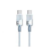 کابل شارژ USB-C به USB-C پرووان مدل PCC133 - آبی یخی, ۱۲ ماه گارانتی شرکتی