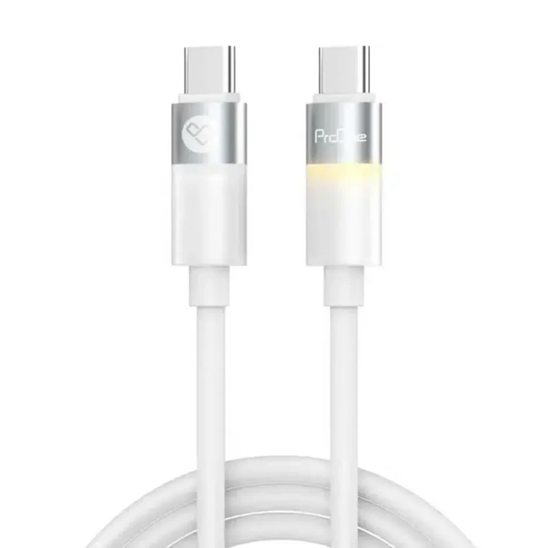 کابل شارژ USB-C به USB-C پرووان مدل PCC158 - خاکستری, ۱۲ ماه گارانتی شرکتی