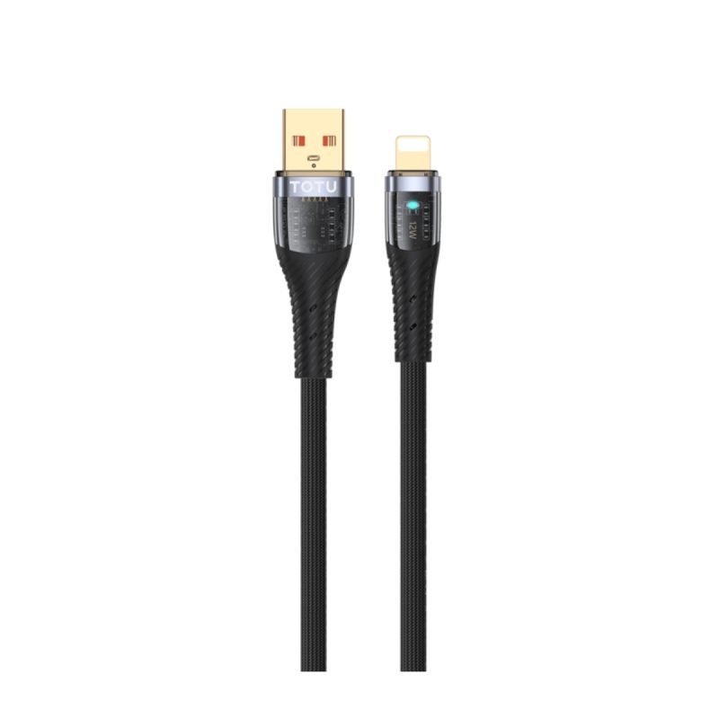 کابل شارژ USB به litening توتو مدل CB-8-L - مشکی, 6 ماه گارانتی شرکتی