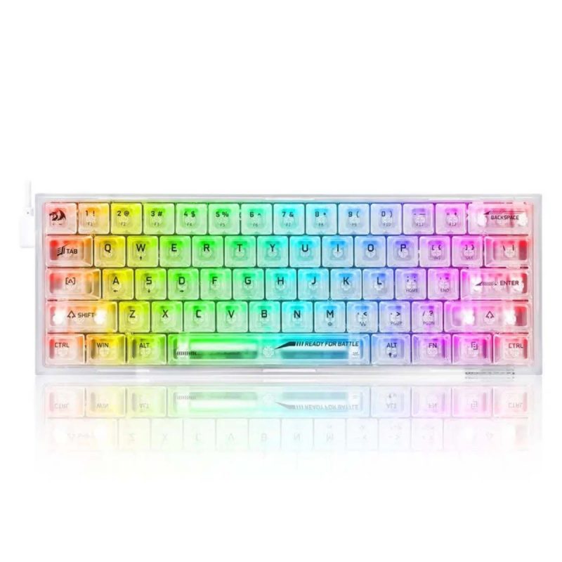 کیبورد باسیم گیمینگ ردراگون مدل K617CT White RGB 3