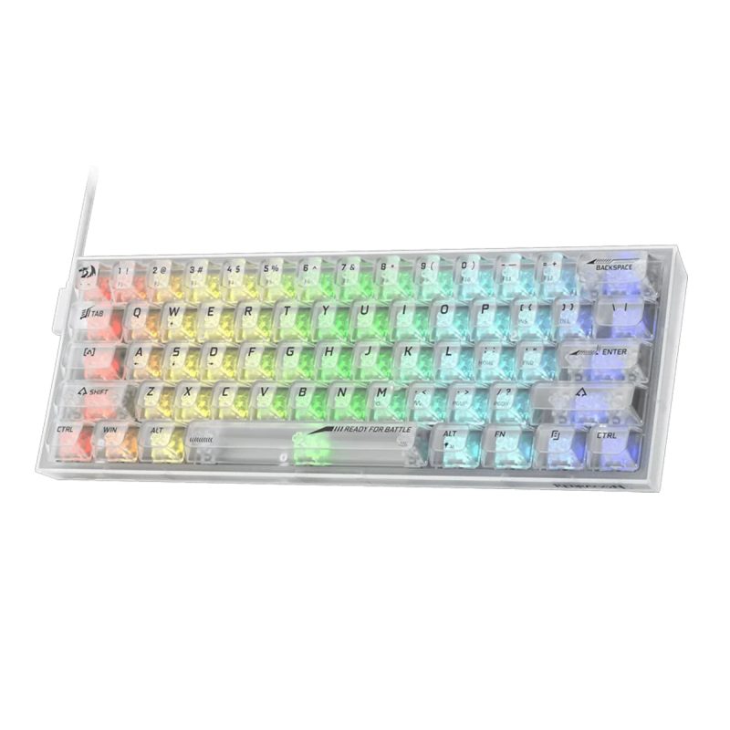 کیبورد باسیم گیمینگ ردراگون مدل K617CT White RGB - سفید, گارانتی شرکتی