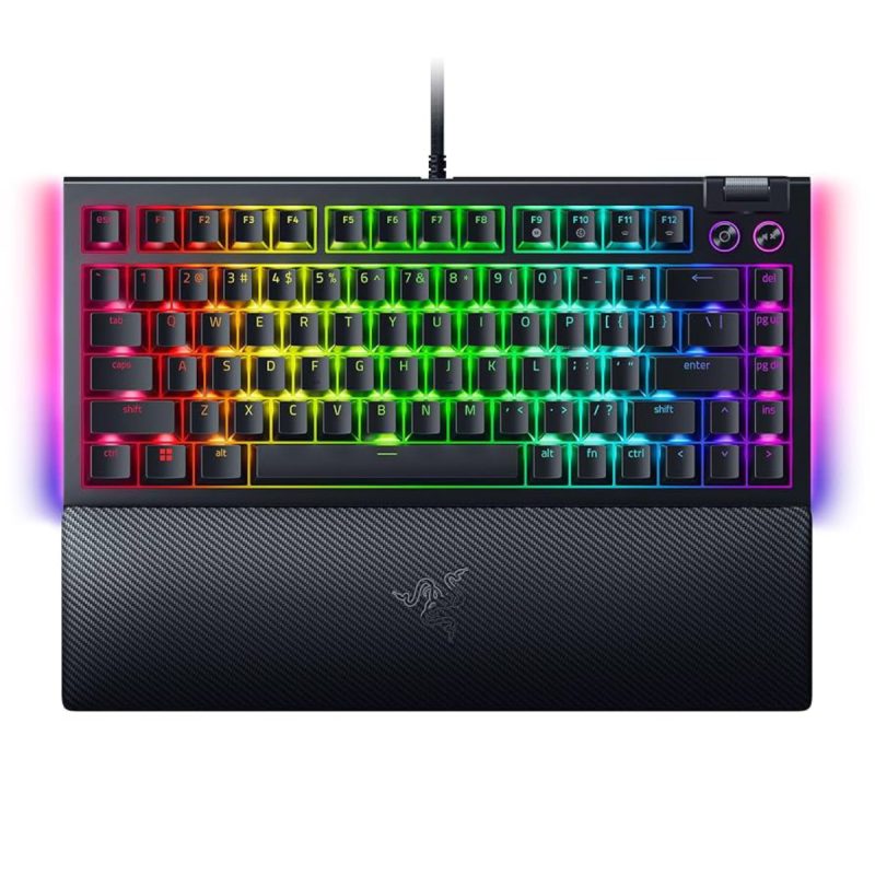 کیبورد باسیم گیمینگ ریزر مدل BLACKWIDOW V4 75% - مشکی, گارانتی شرکتی