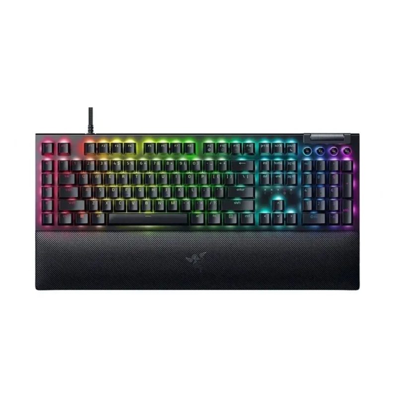 کیبورد باسیم گیمینگ ریزر مدل BlackWidow V4 Green Switch - مشکی, گارانتی شرکتی