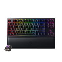 کیبورد باسیم گیمینگ ریزر مدل Huntsman V2 Tenkeyless Purple SW - مشکی, گارانتی شرکتی