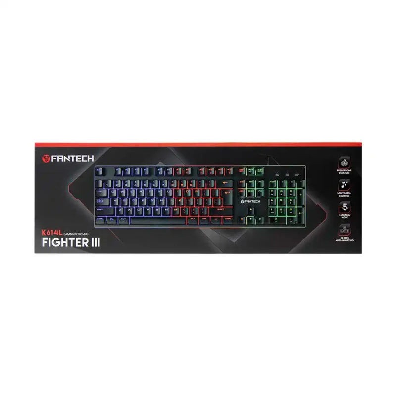 کیبورد باسیم گیمینگ فنتک مدل FIGHTER III K614L 4