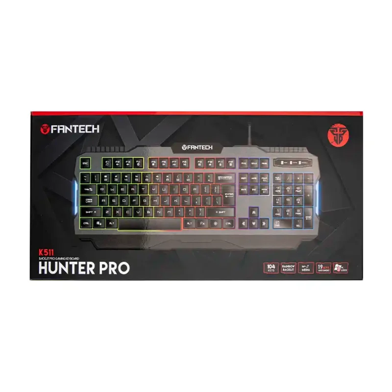کیبورد باسیم گیمینگ فنتک مدل HUNTER PRO K511 4