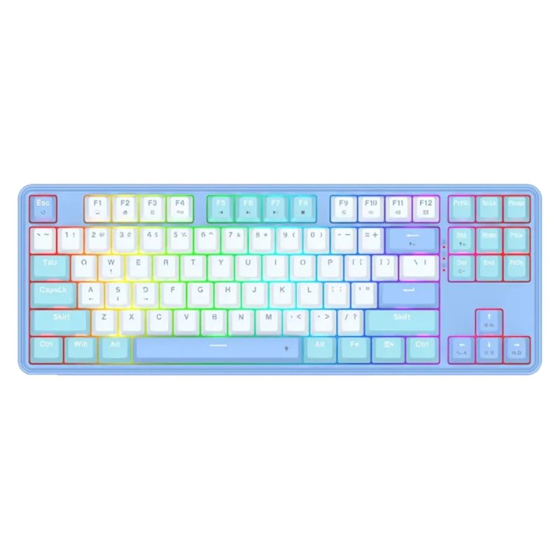 کیبورد بی سیم گیمینگ ردراگون مدل K707 WBB RGB - سفید آبی, گارانتی اصلی