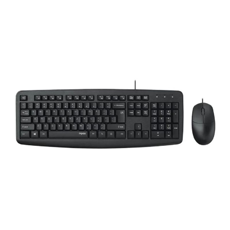 کیبورد و ماوس باسیم رپو مدل NX1600 - مشکی, ۱۸ ماه گارانتی شرکتی