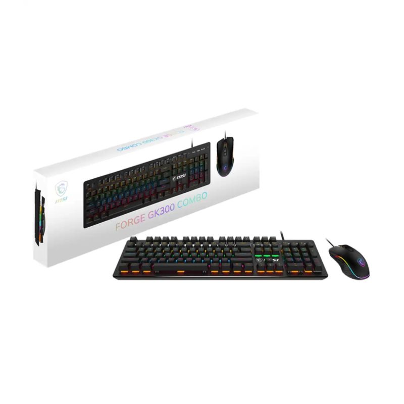 کیبورد و ماوس باسیم گیمینگ ام اس آی مدل FORGE GK300 COMBO 5