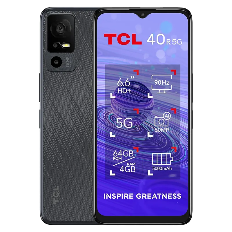 گوشی موبایل تی سی ال مدل TCL 40R 5G حافظه 128 گیگابایت و رم 4 - ۱۸ ماه گارانتی شرکتی - رجیستر شده + کد فعالسازی, مشکی گوشی موبایل تی سی ال مدل TCL 40R 5G حافظه 128 گیگابایت و رم 4 - ۱۸ ماه گارانتی شرکتی - رجیستر شده + کد فعالسازی, مشکی