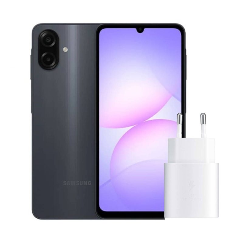 گوشی موبایل سامسونگ مدل Galaxy A07 4G حافظه 128 گیگابایت و رم 6 + شارژر داخل جعبه - مشکی, ۱۸ ماه گارانتی شرکتی